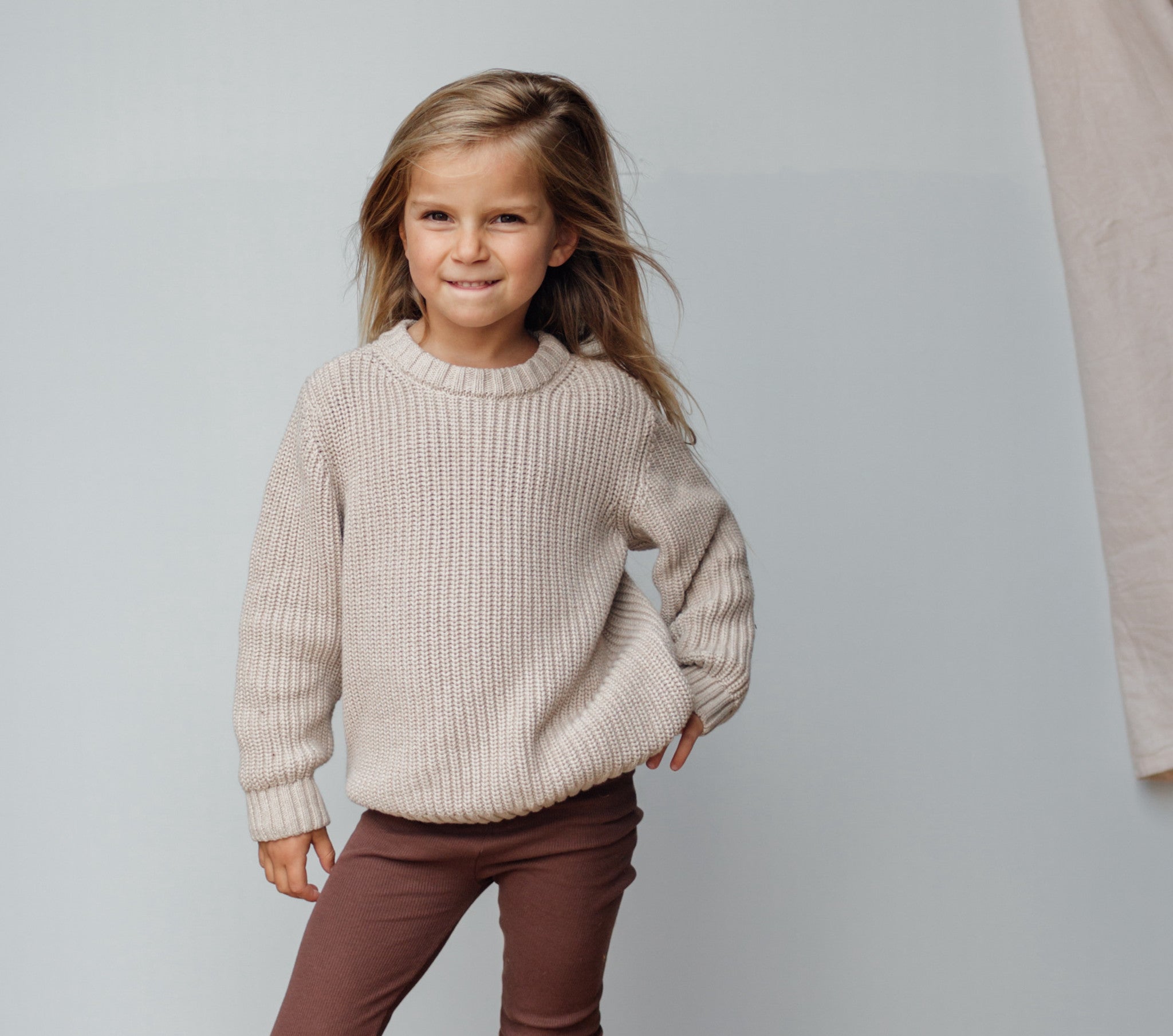 Skylar Sweater // KIDS // Latte Beige 
